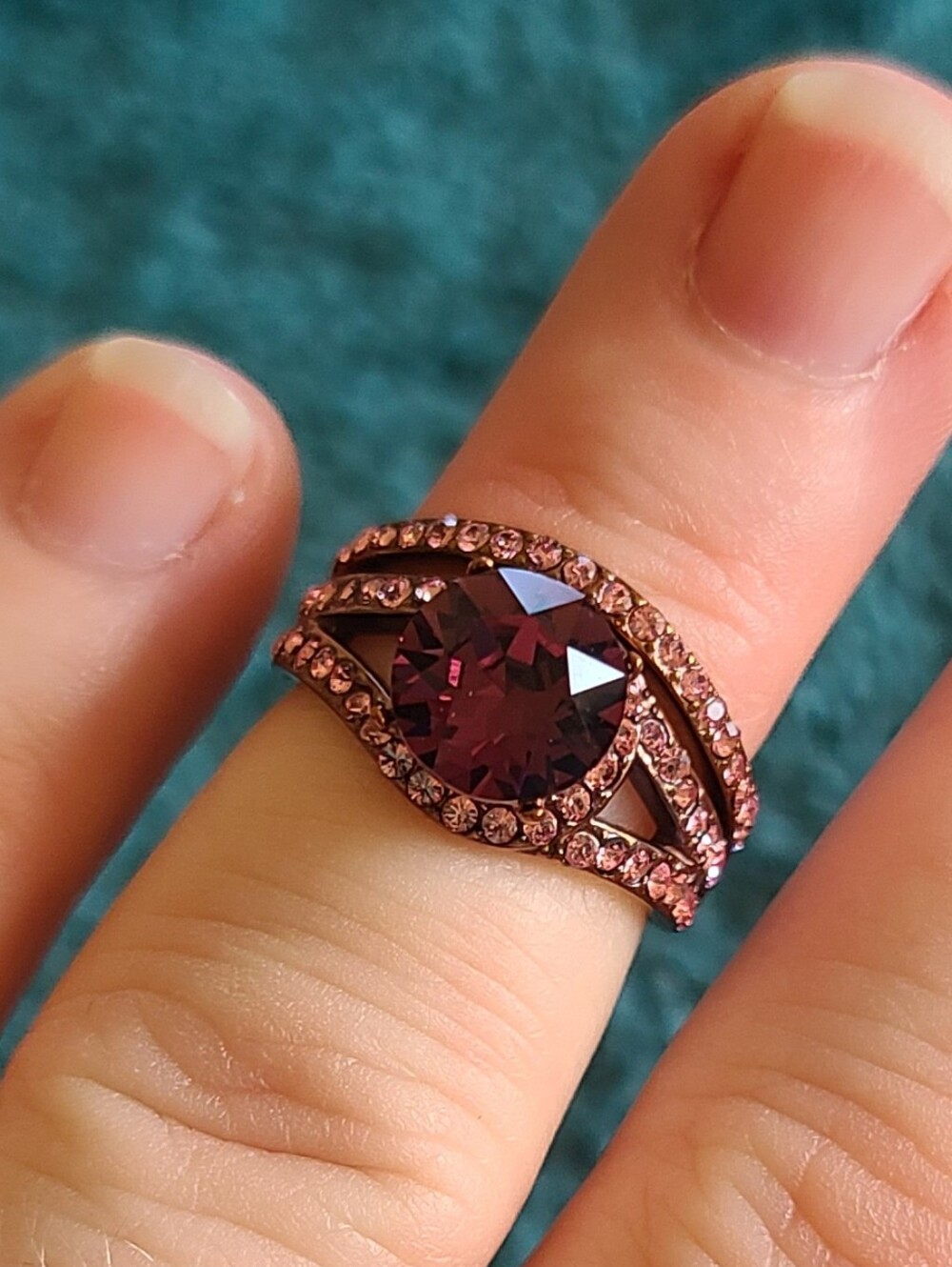 Amethyst And Pink Kunzite Ring Set